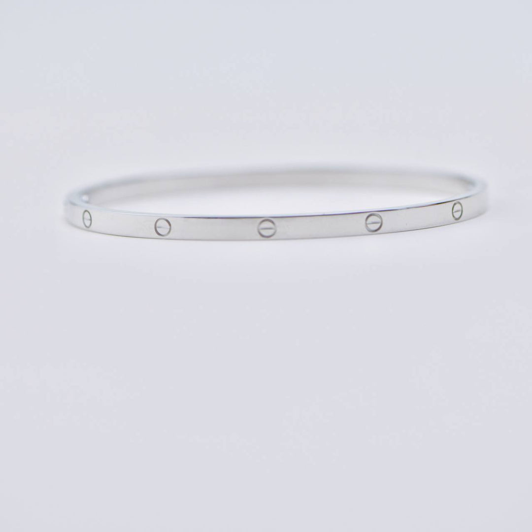 Authentic Cartier Love Bracelet Small Model 18K White Gold Size 19