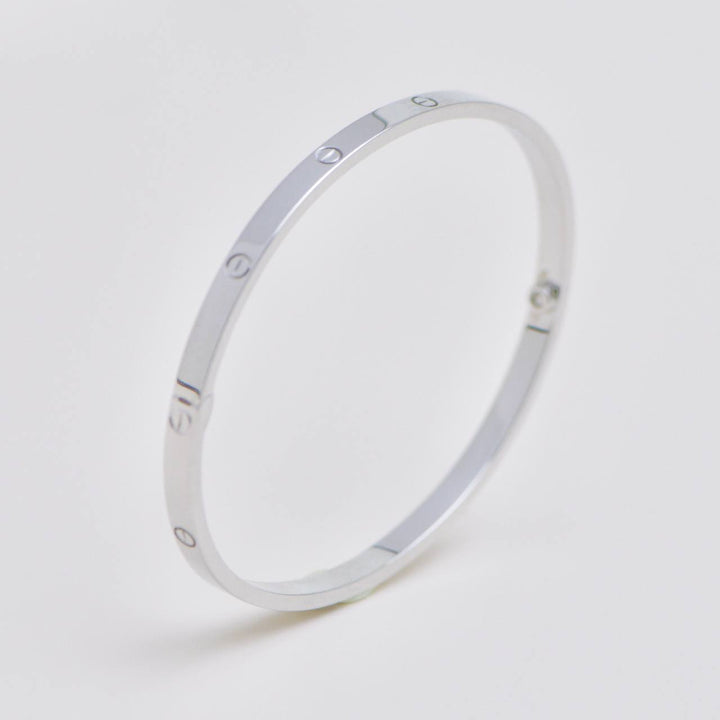 Used Authentic Full Set Cartier Love Bracelet Small Model 18K White Gold Size 19