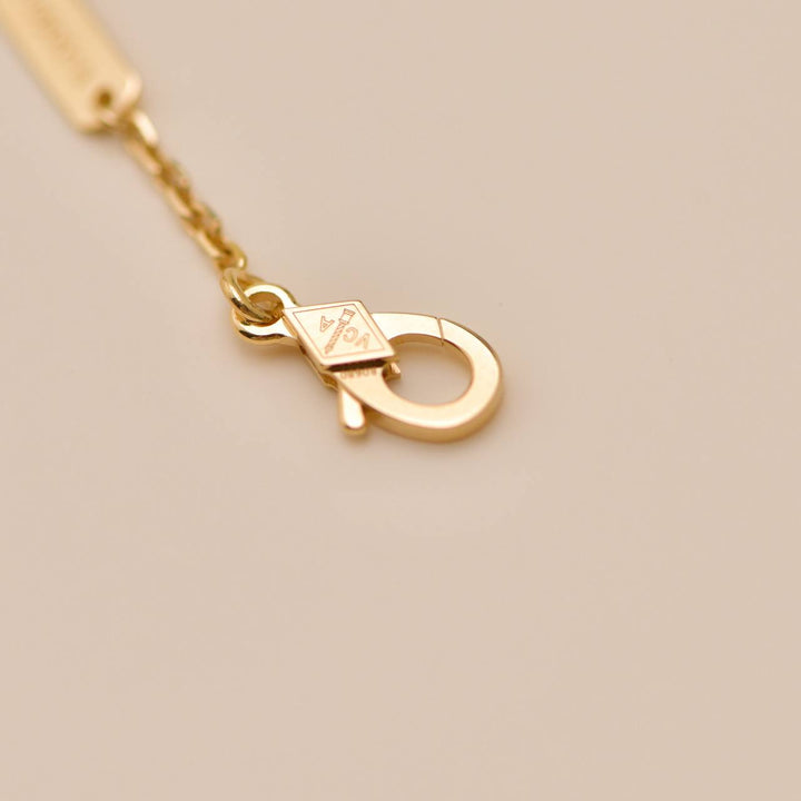 Used Authentic VCA Lucky Alhambra Butterfly Necklace Mother of Pearl 18K Yellow Gold