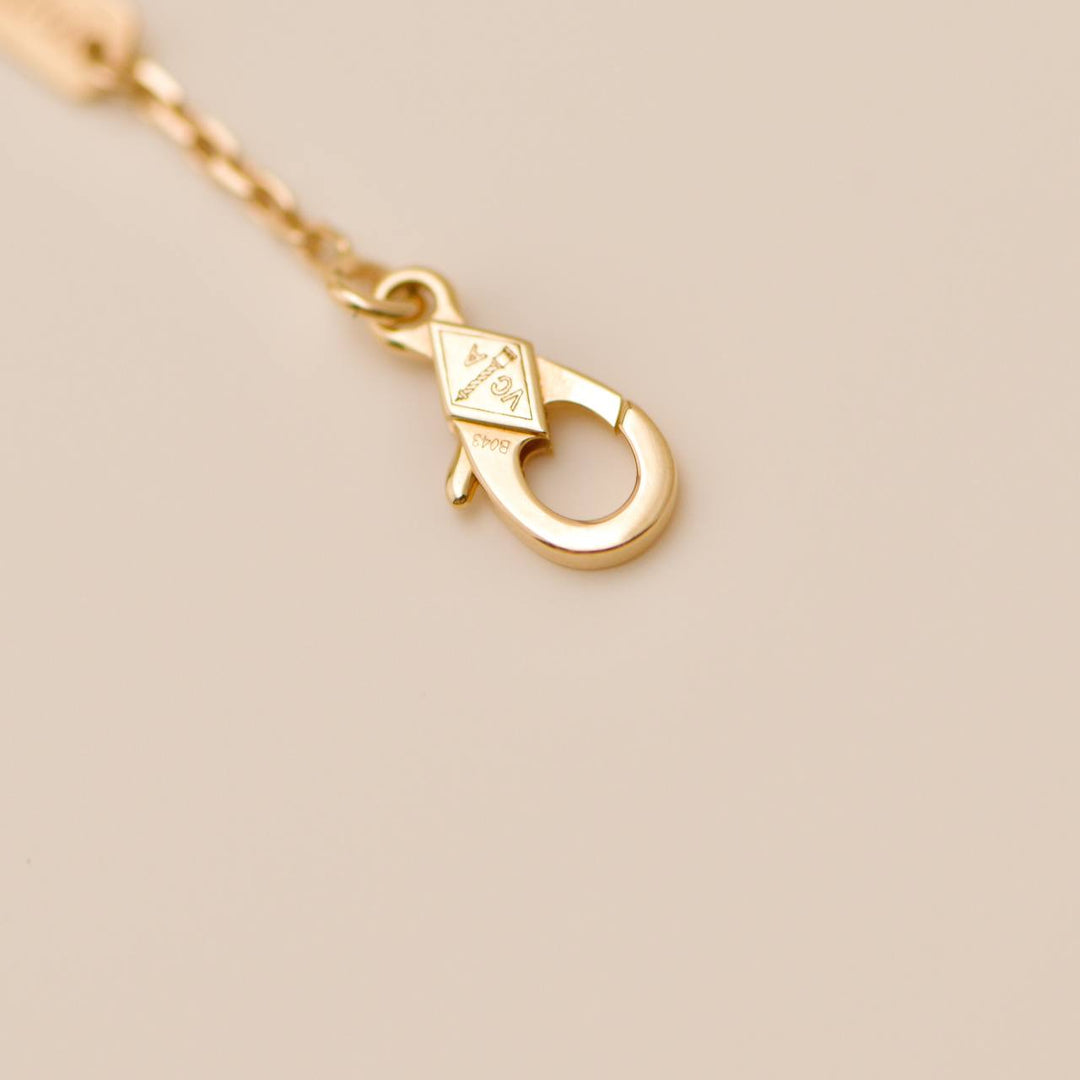 Second Hand Authentic VCA Alhambra 2021 Holiday Pendant Rhodonite Diamond 18K Rose Gold