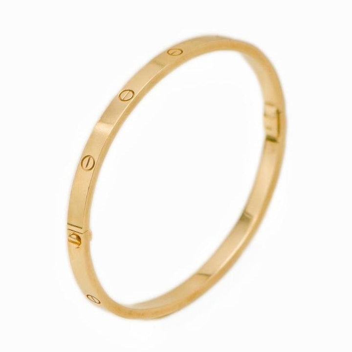 Second Hand Authentic Full set Cartier Love Bracelet Small Model Size 17 in 18K Yellow Gold
