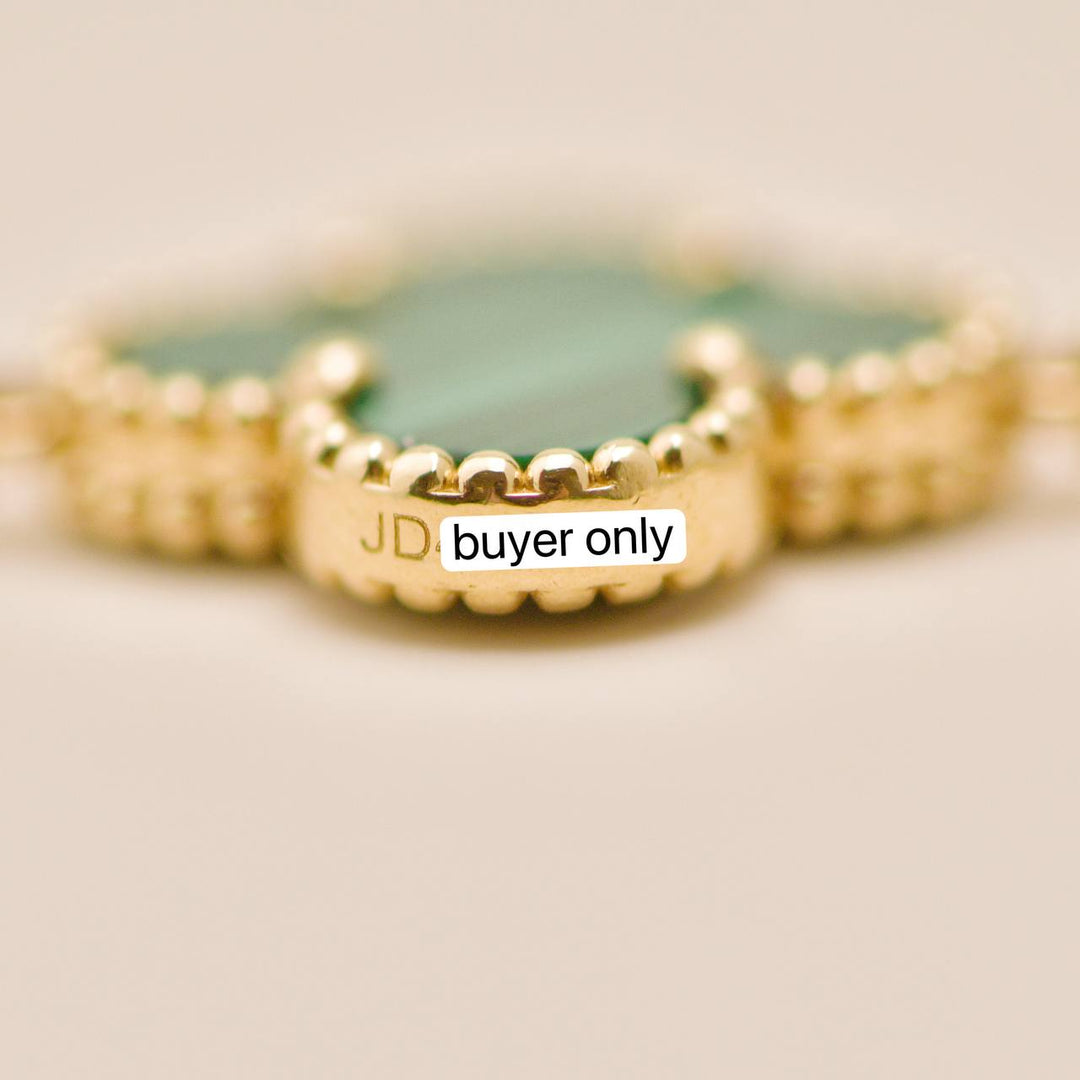 Authentic Second Hand Van Cleef Vintage Alhambra Bracelet Malachite 18K Yellow Gold