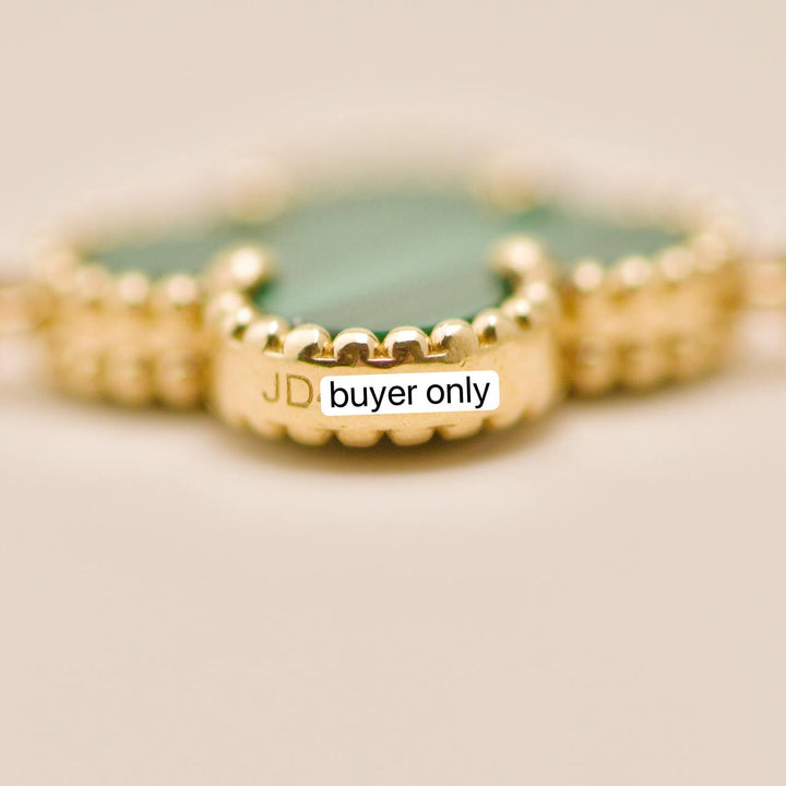 Authentic Second Hand Van Cleef Vintage Alhambra Bracelet Malachite 18K Yellow Gold