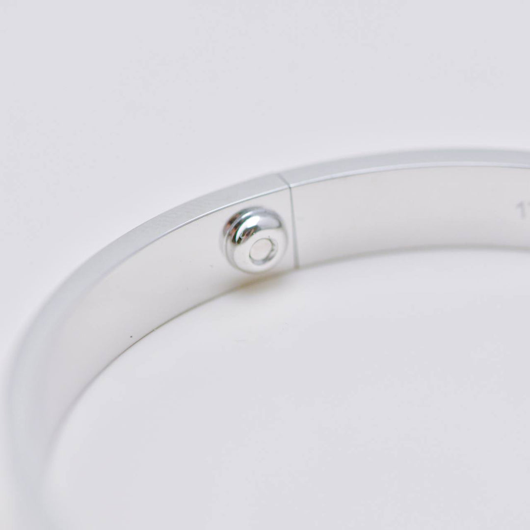 Used Authentic Cartier Love 4 Diamond Classic Model Bracelet 18K White Gold  Size 17