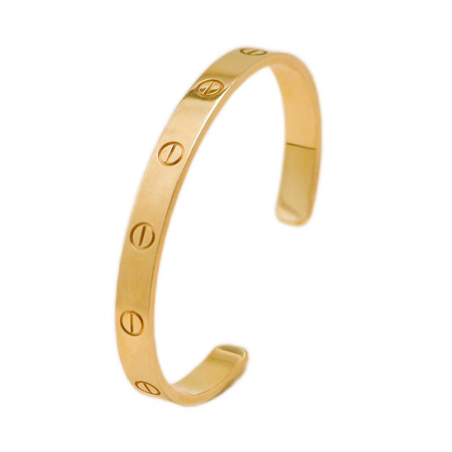 Authentic Preloved Full set Cartier Love Cuff Bracelet 18K Yellow Gold Size 17