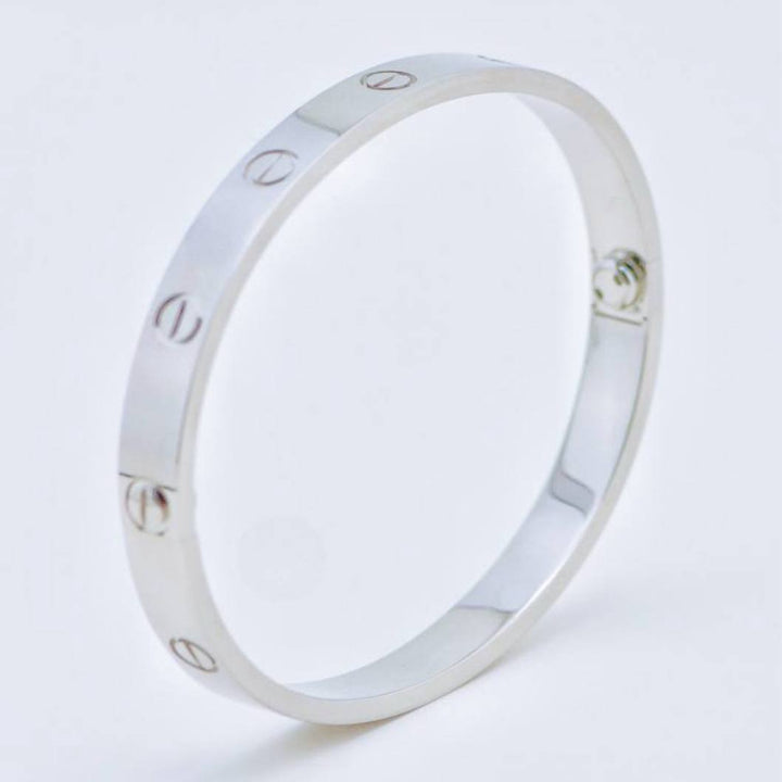 Second Hand Authentic Cartier Love Bracelet 18K White Gold Size 19