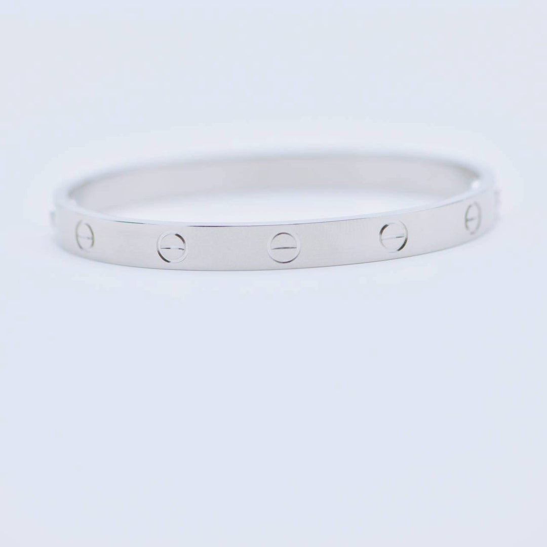 Authentic Preowned Cartier Love Bracelet 18K White Gold Size 19