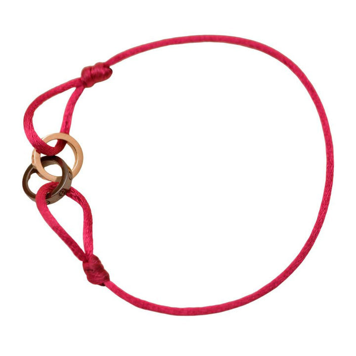 Preloved Authentic Cartier Love Cord Bracelet 4 Diamond Ceramic 18K Rose Gold