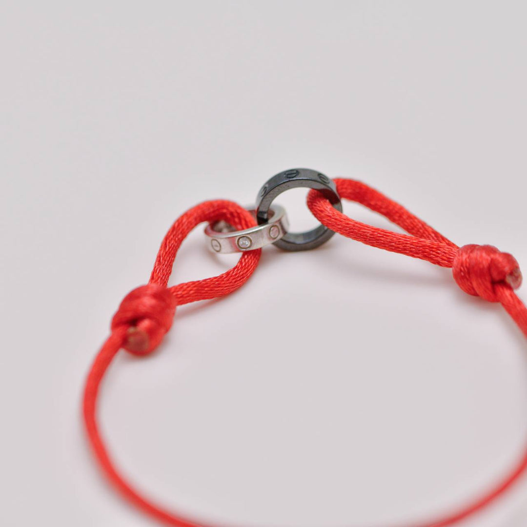 Used Authentic Full set Cartier Love Cord Bracelet Diamond Sèvres Porcelain 18k White Gold