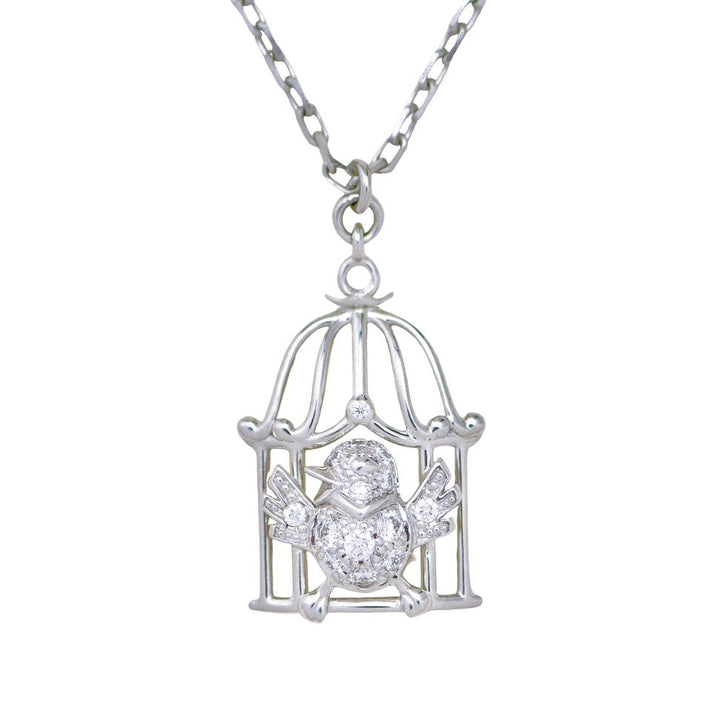 Preloved Authentic Cartier Free As A Bird Diamond 18K White Gold Necklace