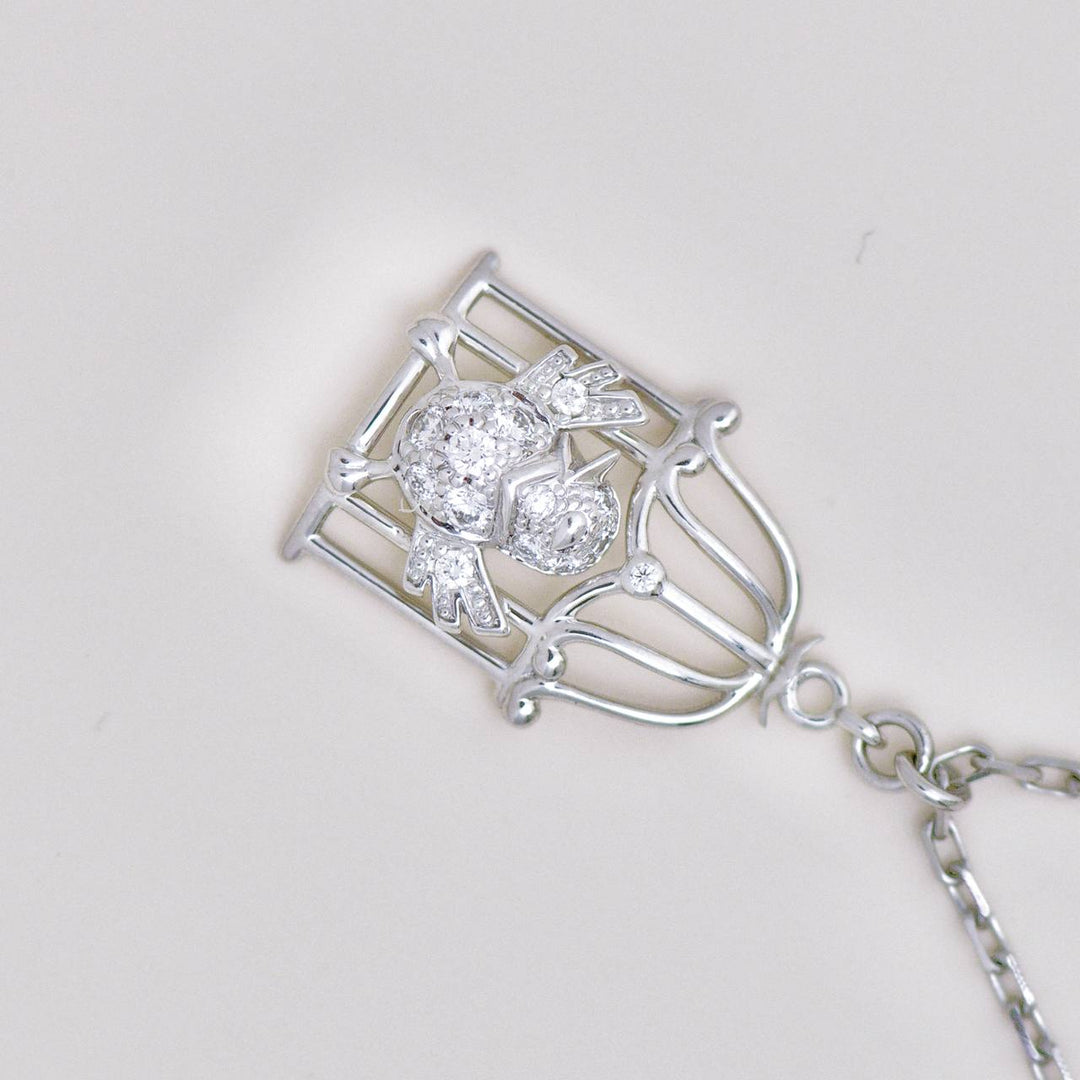 Preowned Cartier Free As A Bird Diamond 18K White Gold Necklace