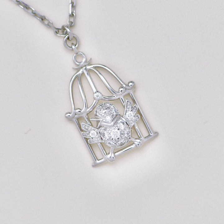 Preloved Cartier Free As A Bird Diamond 18K White Gold Necklace