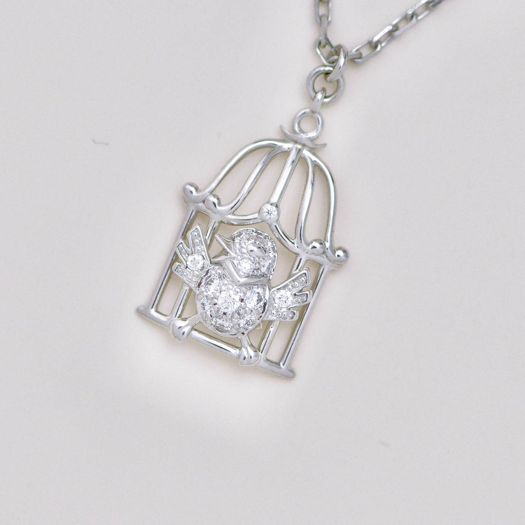 Authentic Cartier Free As A Bird Diamond 18K White Gold Necklace