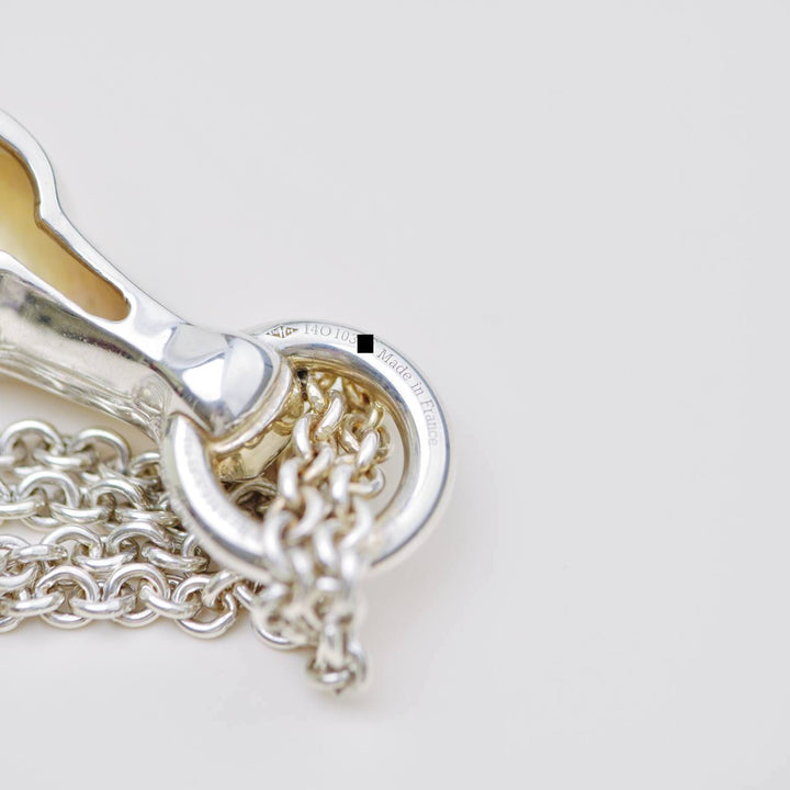 Hermès Galop Horse Motif Silver Necklace Large Model