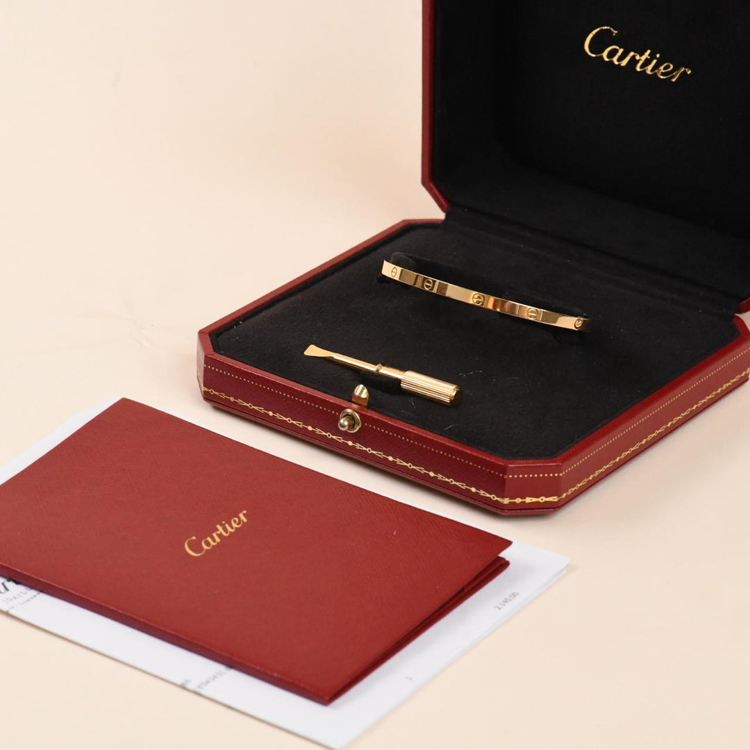 Preloved Authentic Cartier Love Bracelet Small Model 18K Yellow Gold Size 18