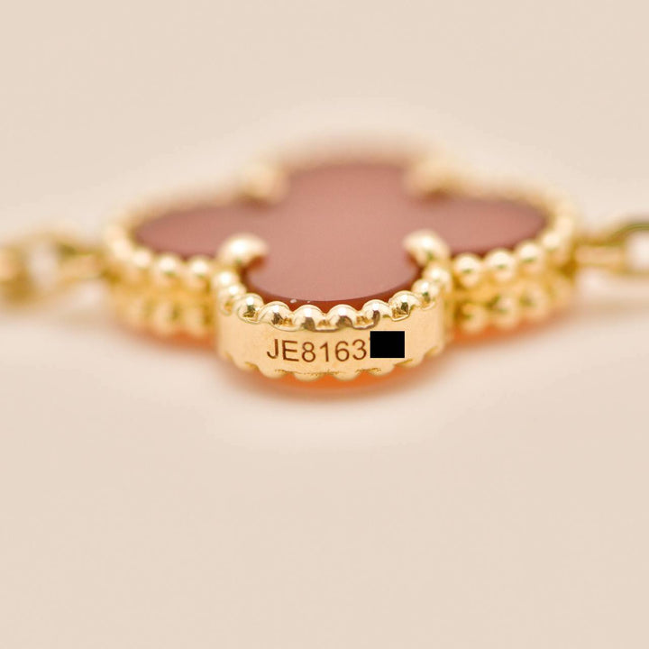 Van Cleef & Arpels London Selfridges Limited Edition Alhambra Bracelet Carnelian Hammered Gold