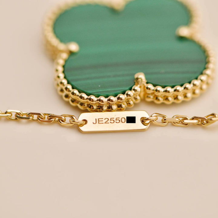 Van Cleef & Arpels Magic Alhambra Pendant Necklace Malachite 18K Yellow Gold