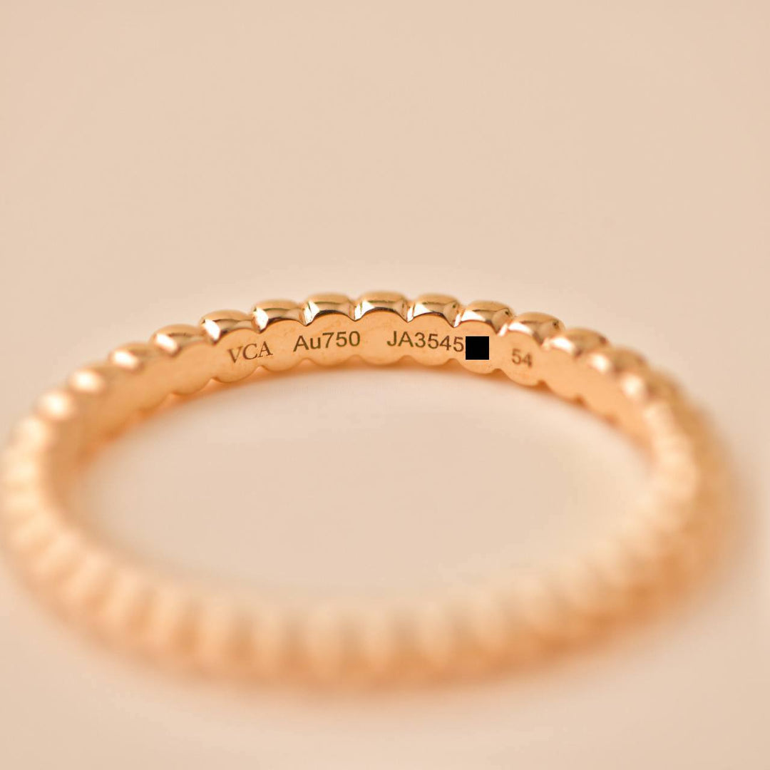 Van Cleef & Arpels Perlée Small Model Ring 18K Rose Gold Size 54