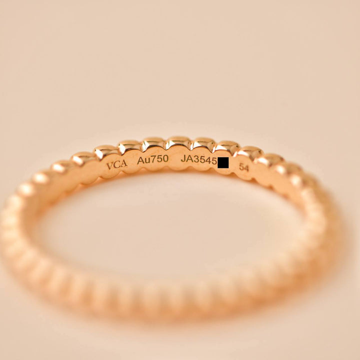 Van Cleef & Arpels Perlée Small Model Ring 18K Rose Gold Size 54