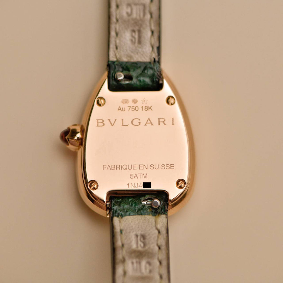 Bvlgari Serpenti Twist Double Wrap Green Leather Watch