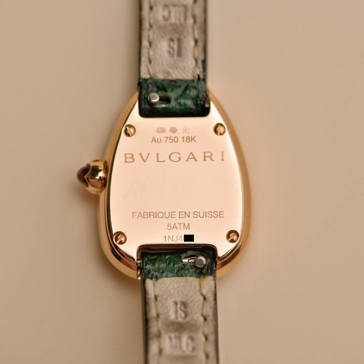 Bvlgari Serpenti Twist Double Wrap Green Leather Watch