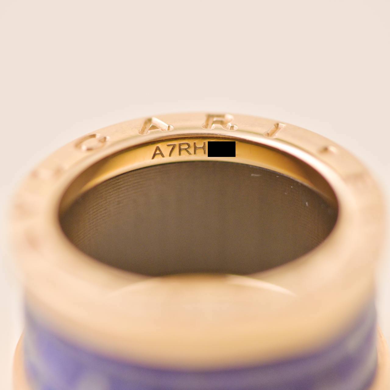 Bvlgari B.Zero1 Ring Lapis Lazuli 18K Rose Gold Size 52