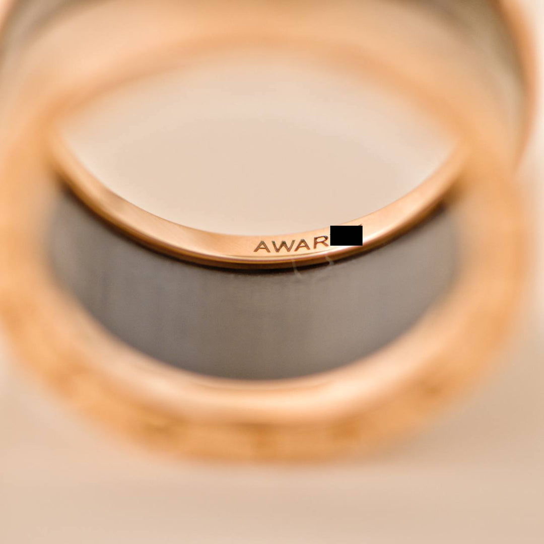 Bvlgari B.Zero1 Ring Limited Edition Wood 18K Rose Gold Size 57