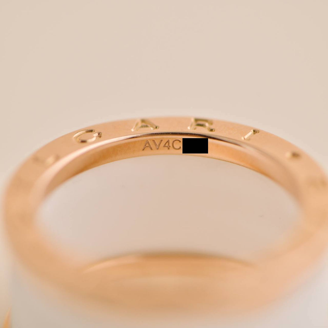 Bvlgari B.Zero1 Ring White Ceramic 18K Rose Gold Size 55