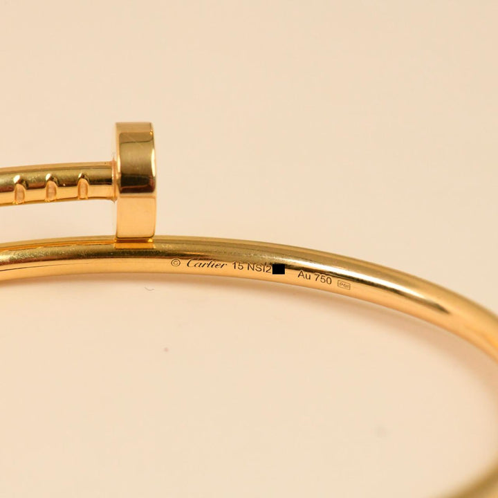 Cartier Juste un Clou Bracelet Small Model 18K Yellow Gold Size 15