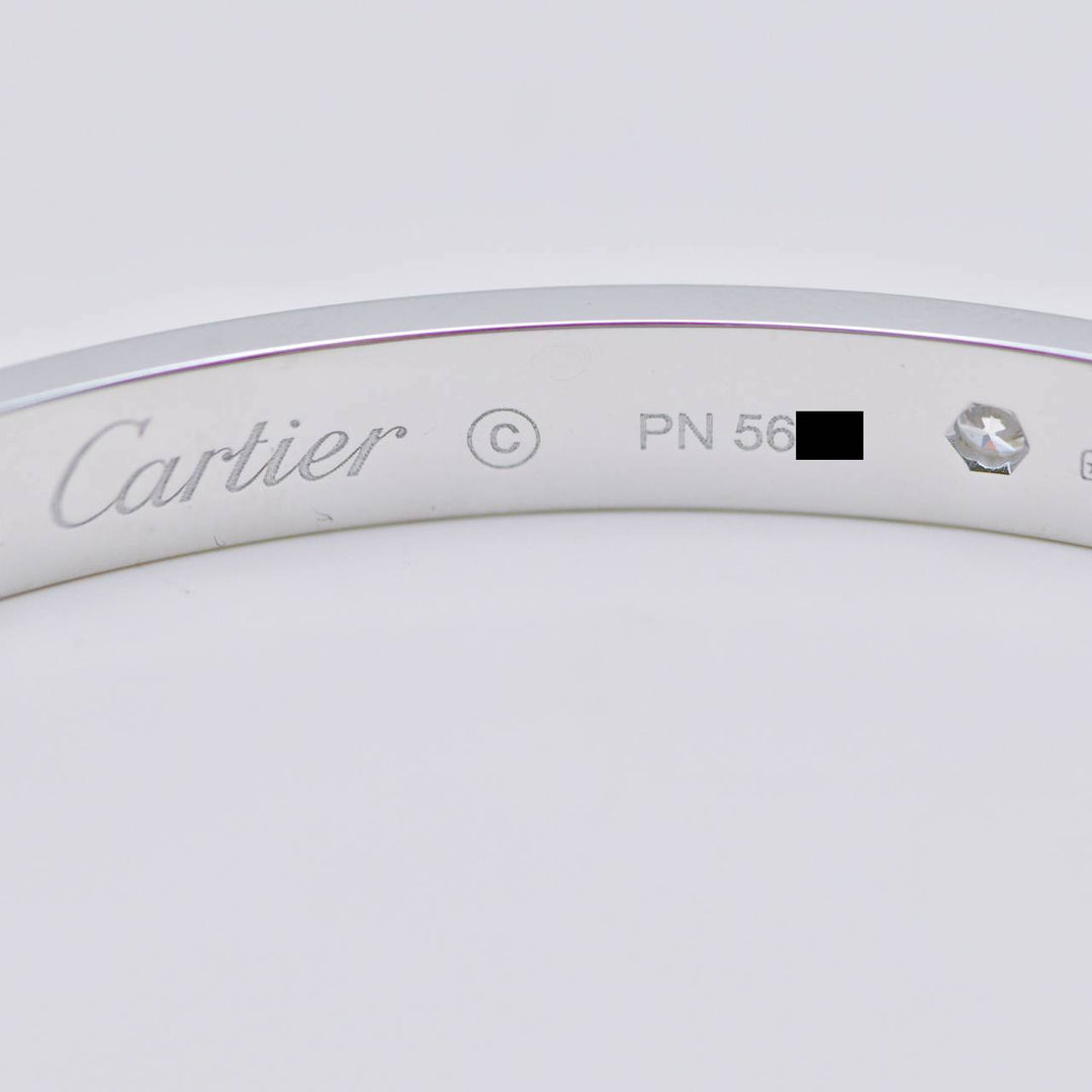 Cartier Love Bracelet 4 Diamond Classic Model 18K White Gold Size 17