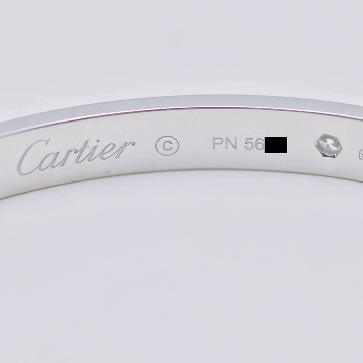 Cartier Love Bracelet 4 Diamond Classic Model 18K White Gold Size 17