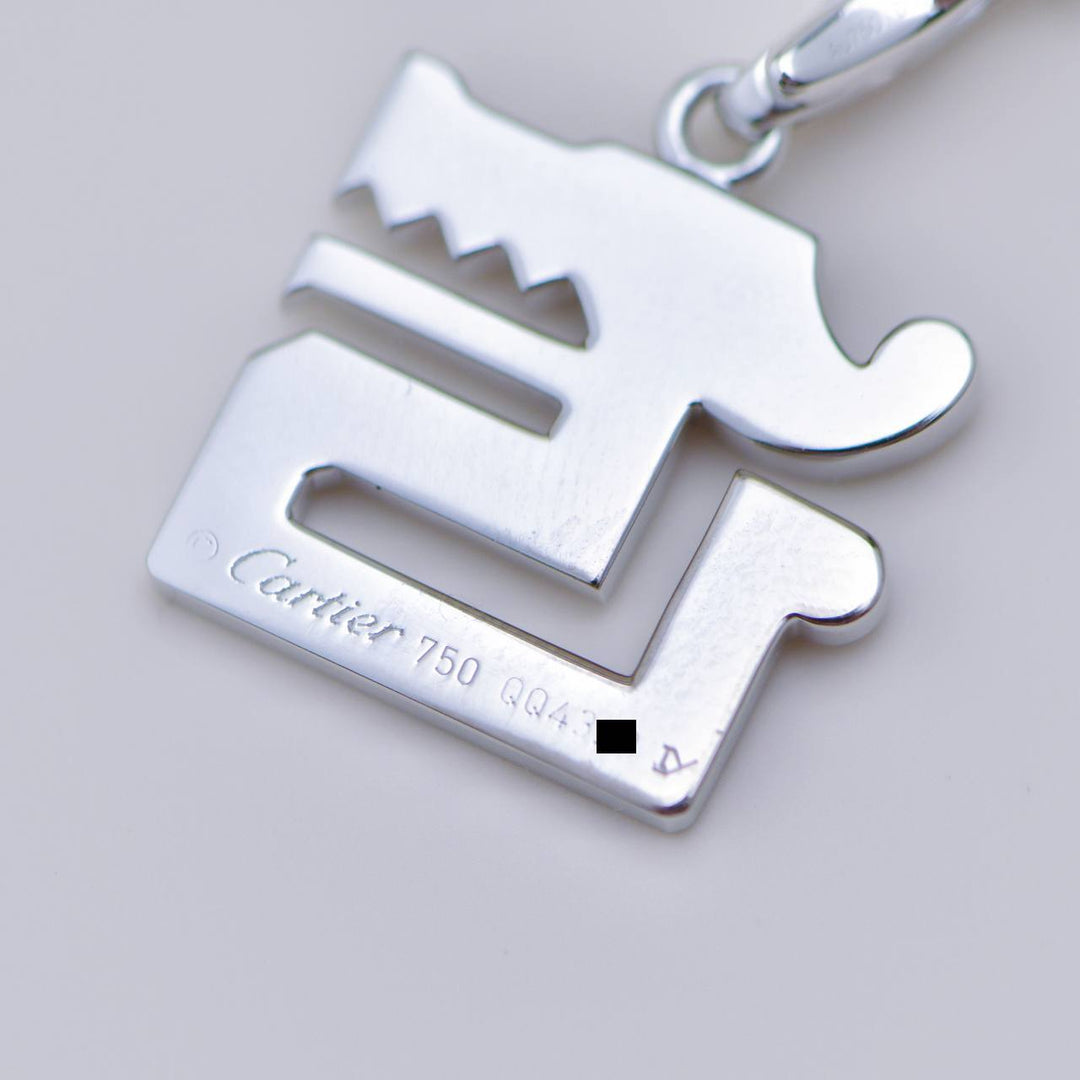 Cartier Le Baiser du Dragon Diamond & Ruby Pendant Necklace 18K White Gold