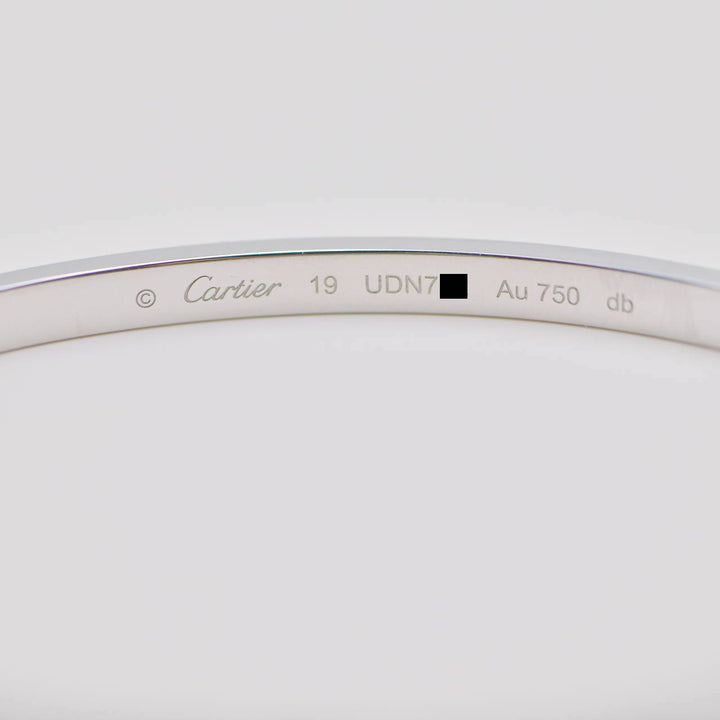Cartier Love Bracelet Small Model 18K White Gold Size 19