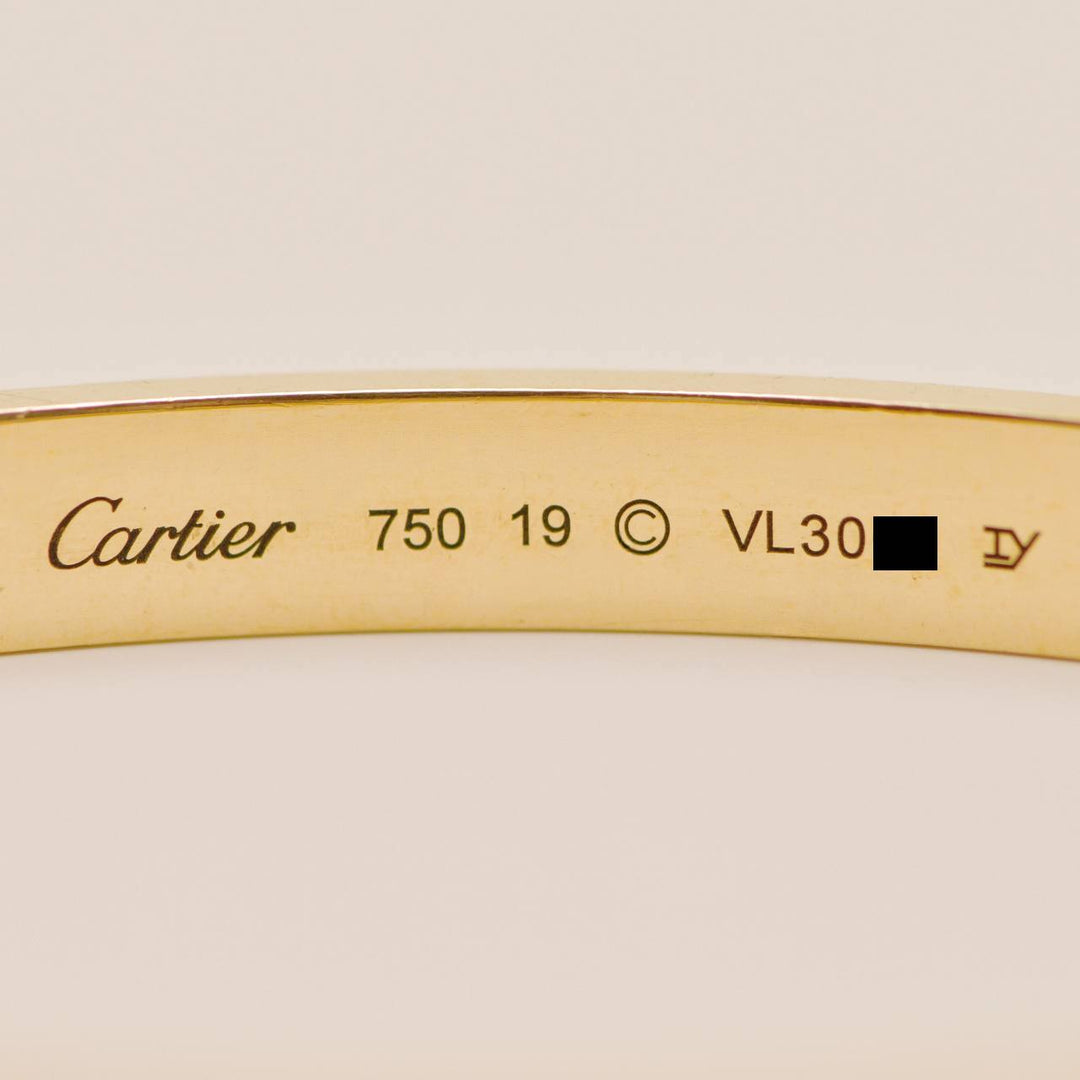Cartier Love Bracelet Classic Model 18K Yellow Gold Size 19