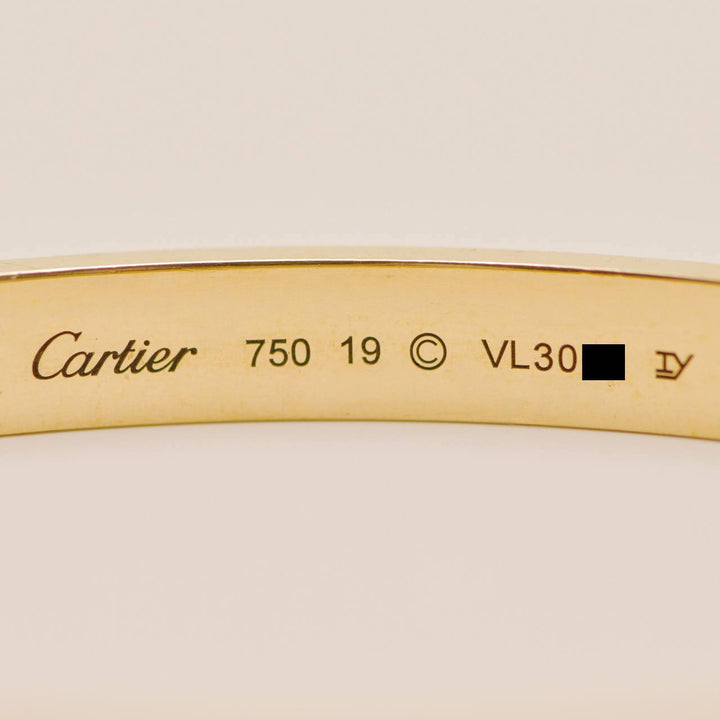 Cartier Love Bracelet Classic Model 18K Yellow Gold Size 19