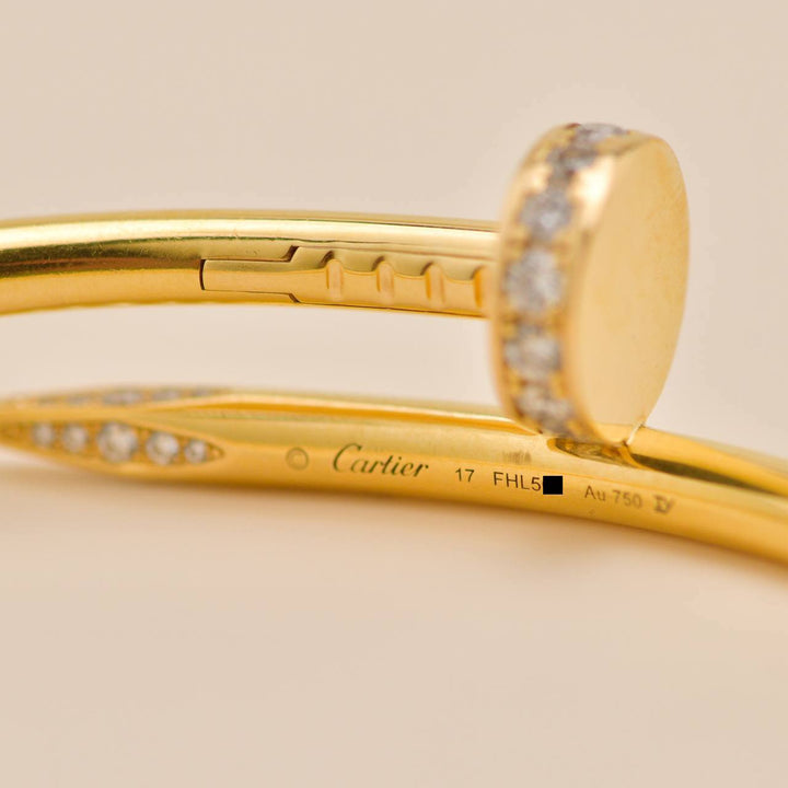 Cartier Juste un Clou Bracelet Diamond Classic Model 18K Yellow Gold Size 17