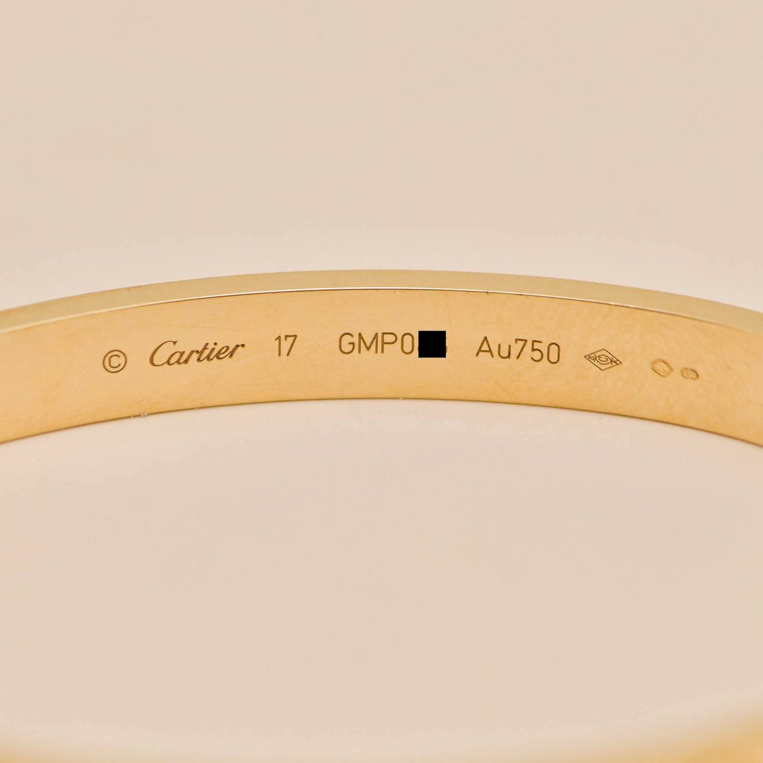 Cartier Love Bracelet Classic Model 18K Yellow Gold Size 17