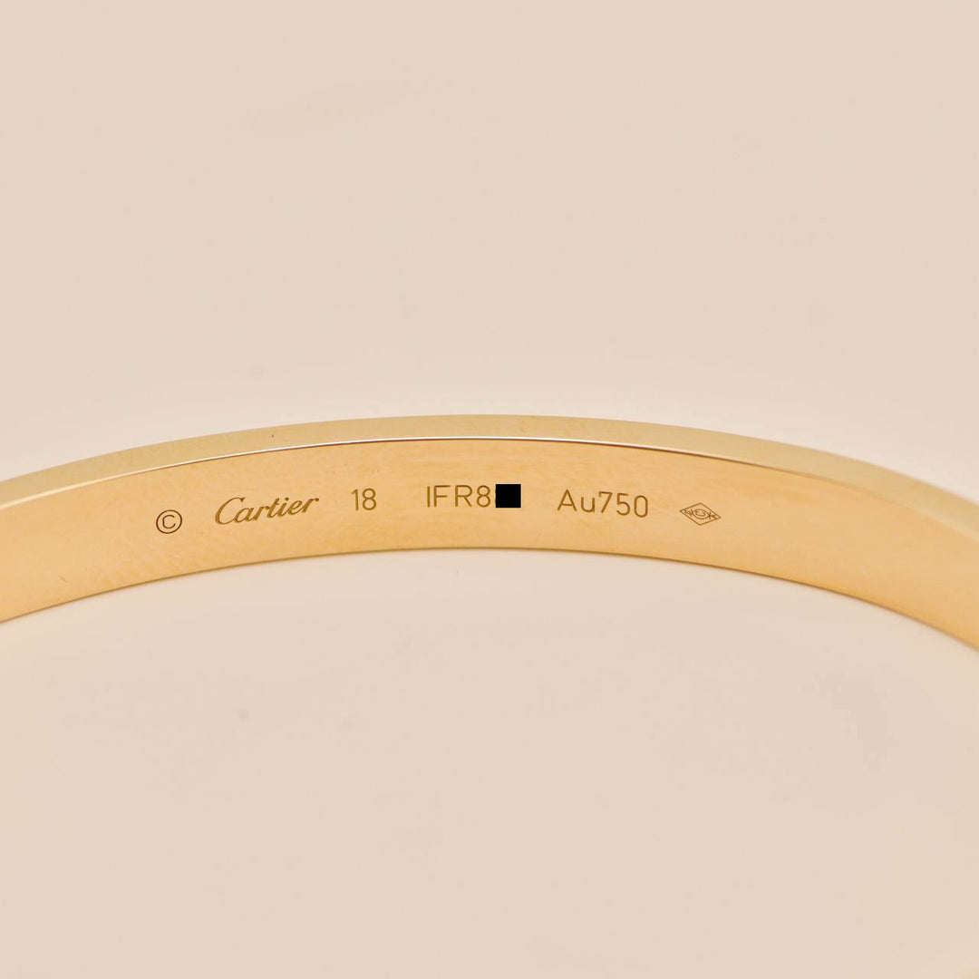 Cartier Love Bracelet Classic Model 18K Yellow Gold Size 18