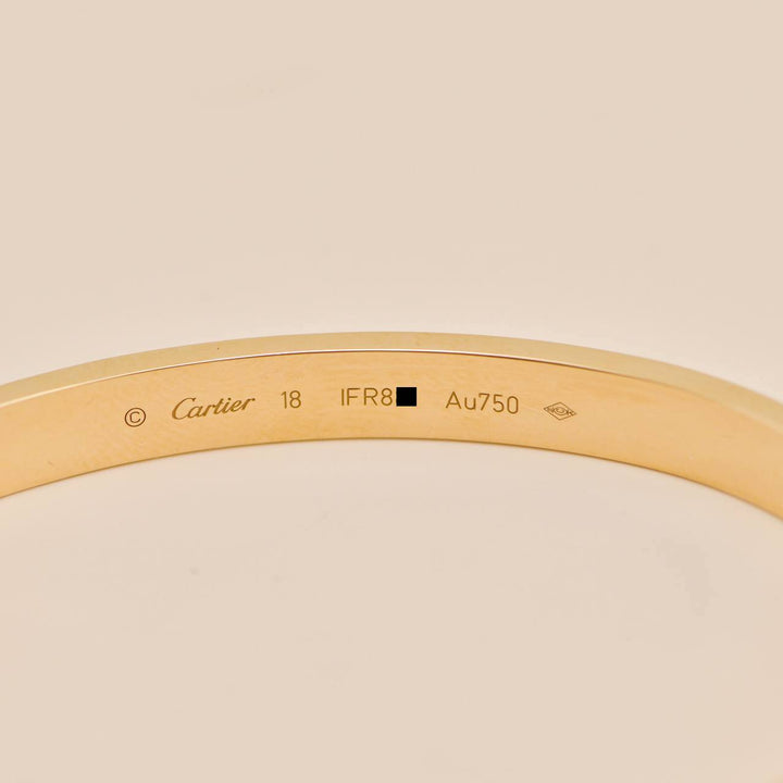 Cartier Love Bracelet Classic Model 18K Yellow Gold Size 18