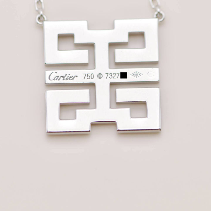 Cartier Baiser Du Dragon Pendant Necklace Diamond 18K White Gold