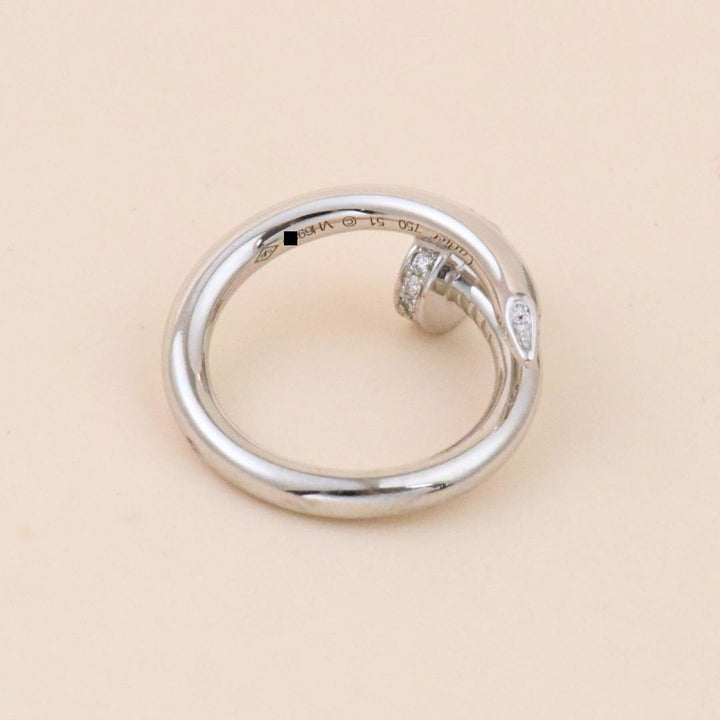 Cartier Juste un Clou Ring Diamond Classic Model 18K White Gold Size 51