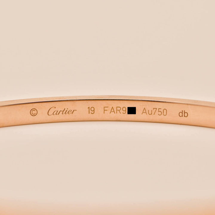 Cartier Love Bracelet Small Model 18K Rose Gold Size 19