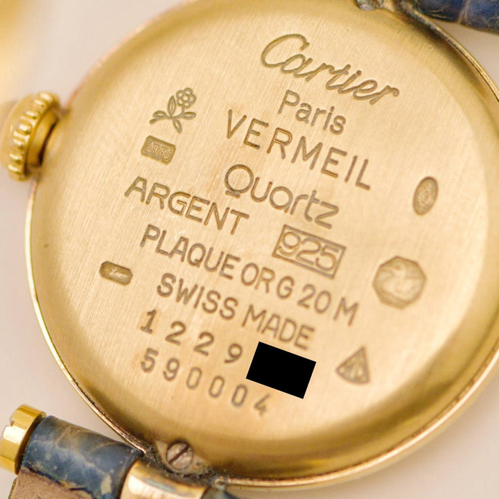 Preowned Cartier Must de Cartier Tri-Colour Vermeil Watch, Small Model (W1006554)