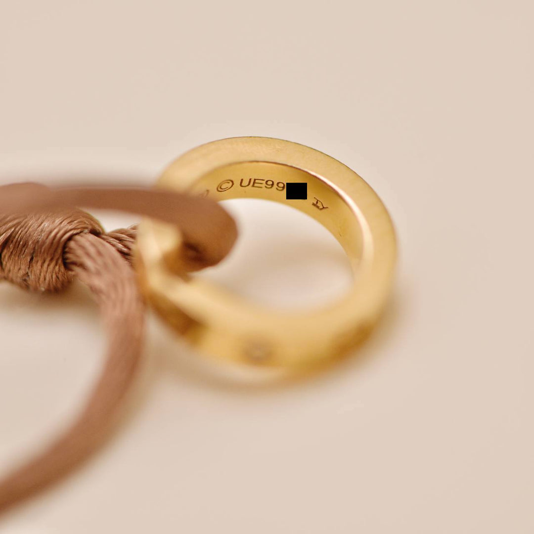 Cartier Love Cord Bracelet 4 Diamonds Sèvres Porcelain in 18K Yellow & Rose Gold