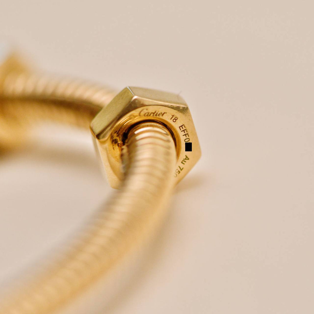 Used Authentic Cartier Ecrou de Cartier Bracelet 18K Rose Gold Size 18