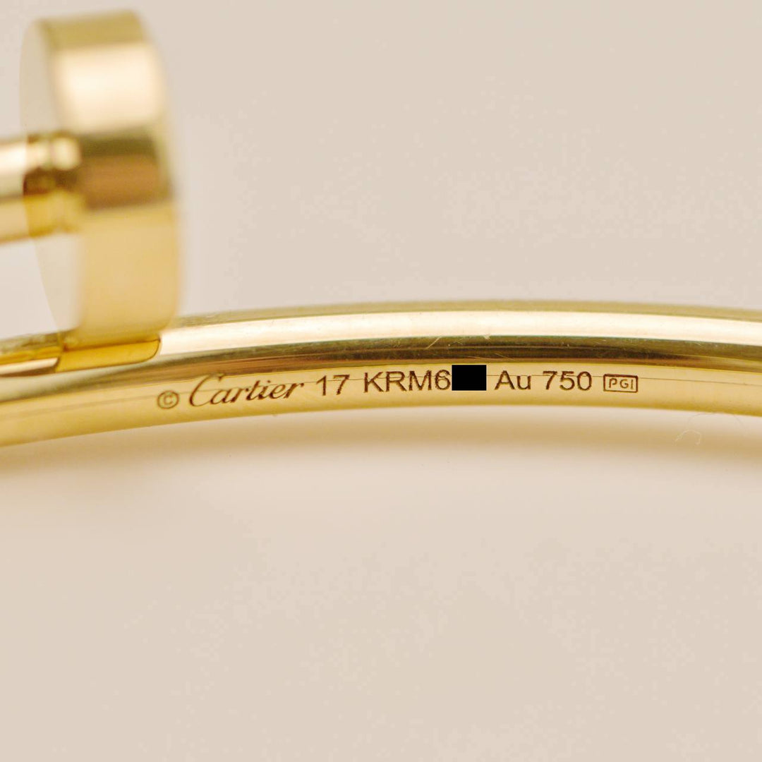 Authentic Cartier JUC Bracelet Small Model 18K Yellow Gold Size 17
