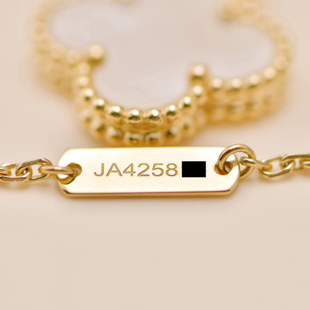 Van Cleef & Arpels Vintage Alhambra Mother of Pearl Necklace 18K Yellow Gold