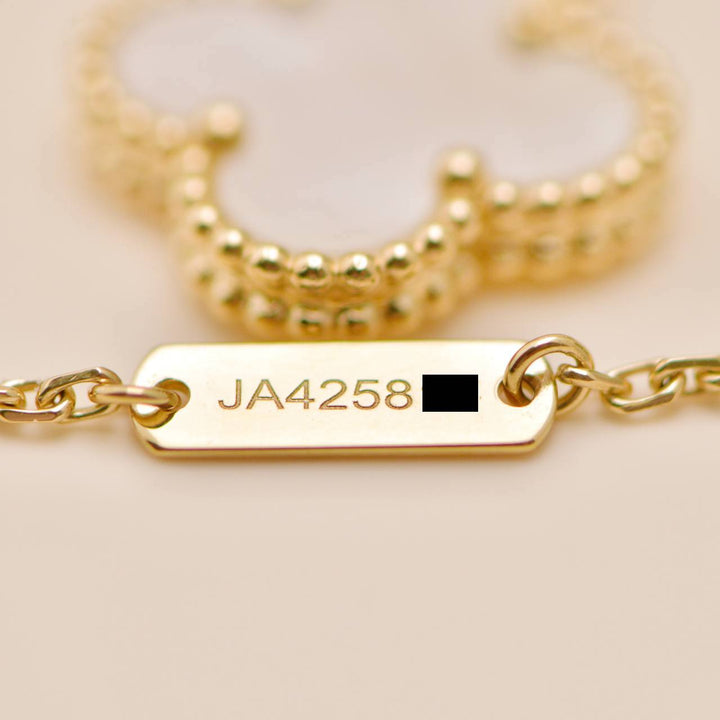 Van Cleef & Arpels Vintage Alhambra Mother of Pearl Necklace 18K Yellow Gold