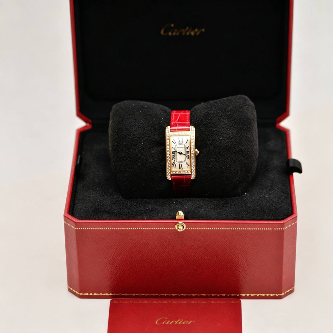 Preowned Authentic Full set Cartier Tank Américaine Small Model Ladies Watch WB707931