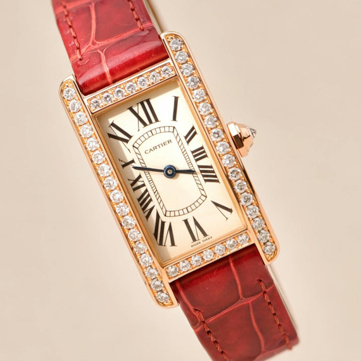 Used Authentic Full set Cartier Tank Américaine Small Model Ladies Watch WB707931